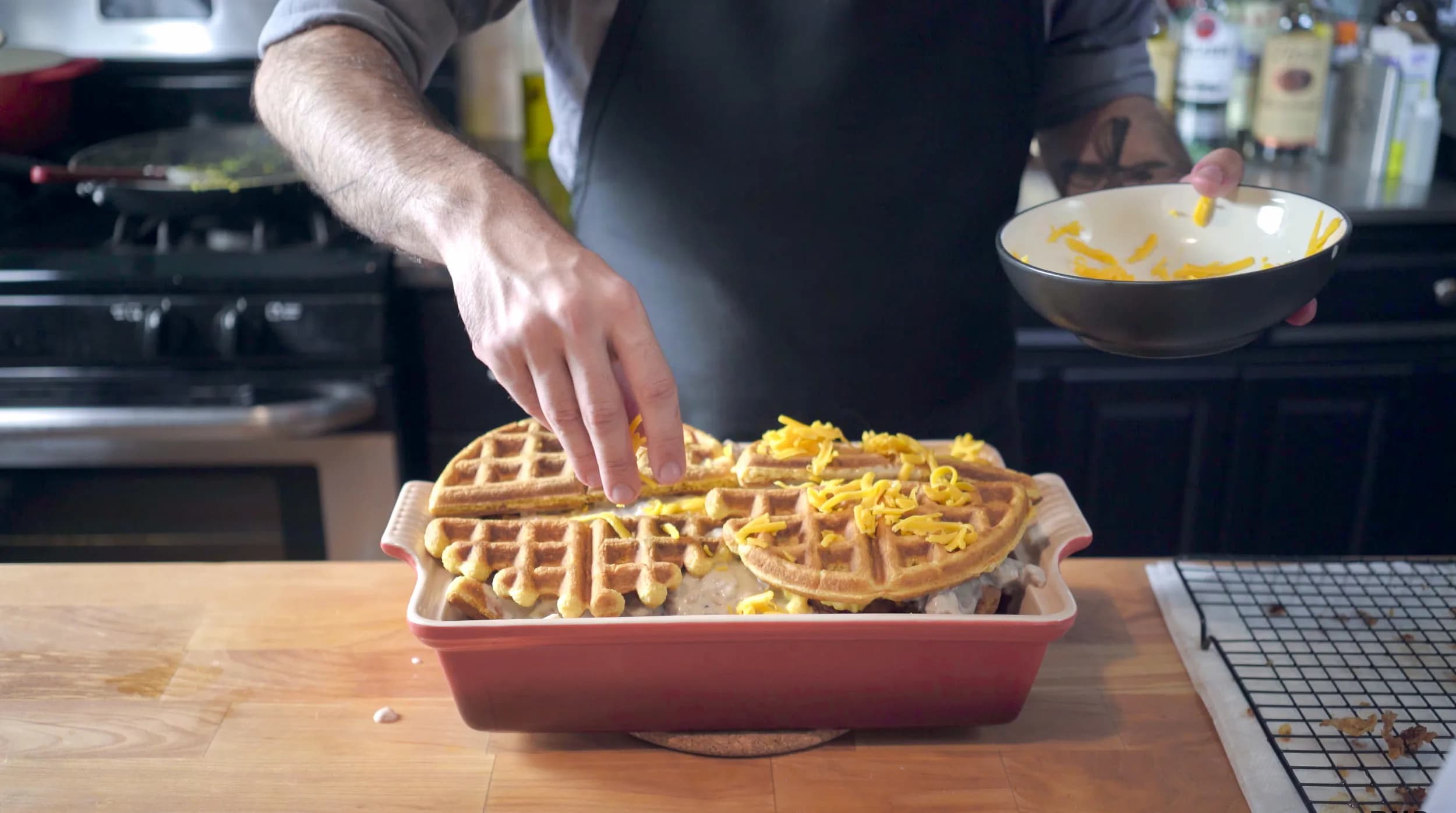Picture for Fried Chicken & Waffle Breakfast Lasagna inspired by The Boondocks