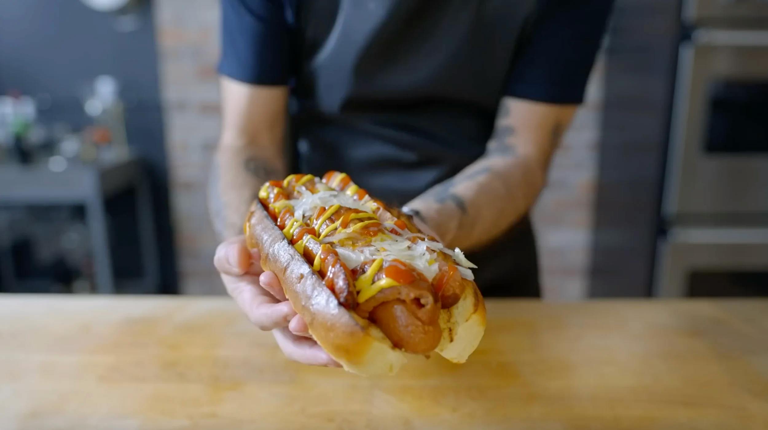 Triple Deluxe Dog inspired by Hot Dog Detective